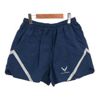 00年代 米軍実物 U.S.AIRFORCE PTU トレーニングショートパンツ ミリタリー ネイビー(メンズ LARGE)中古 古着 T7901