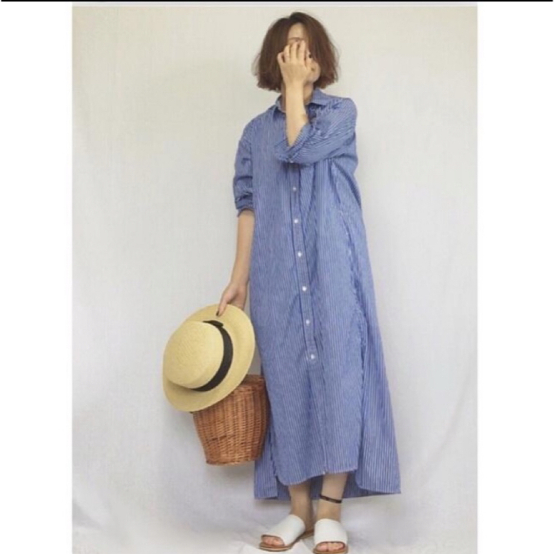 DEUXIEME CLASSE - Americana ストライプシャツワンピースの通販 DEUXIEME CLASSE - Americana ストライプシャツワンピースの通販