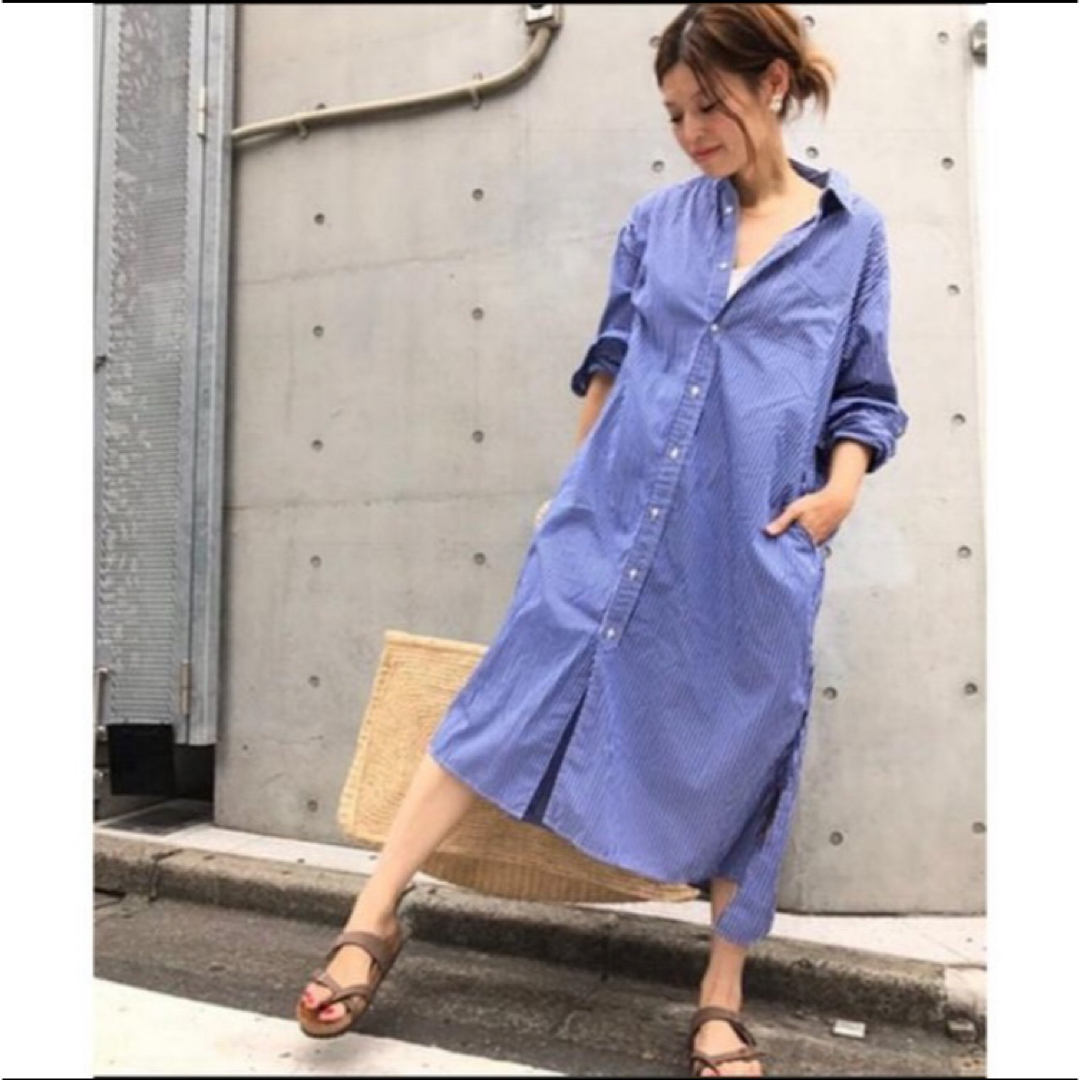 DEUXIEME CLASSE - Americana ストライプシャツワンピースの通販 DEUXIEME CLASSE - Americana ストライプシャツワンピースの通販