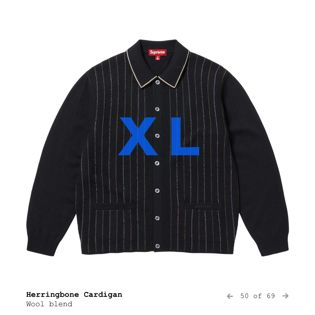 Supreme - Supreme Herringbone Cardigan Black XLの通販 by Supreme - Supreme Herringbone Cardigan Black XLの通販 by