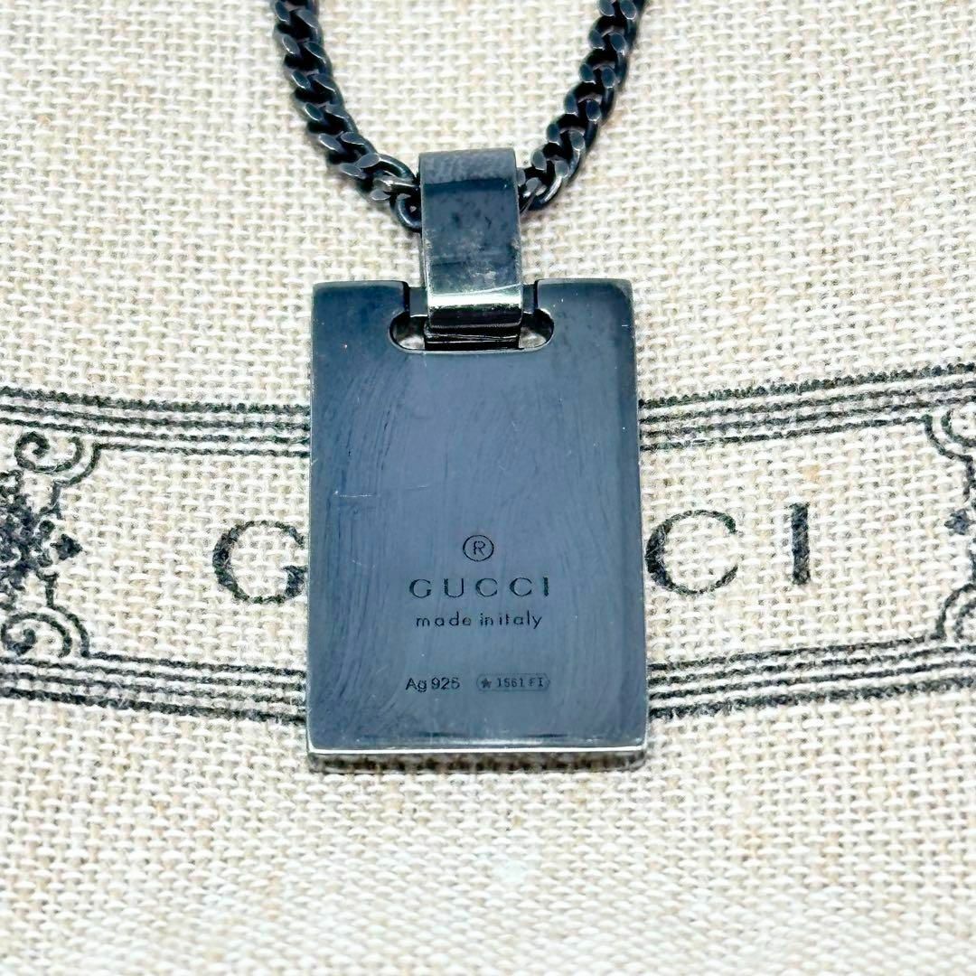 GUCCI - GUCCI ディアマンテ プレート ペンダント ネックレス GUCCI - GUCCI ディアマンテ プレート ペンダント ネックレス