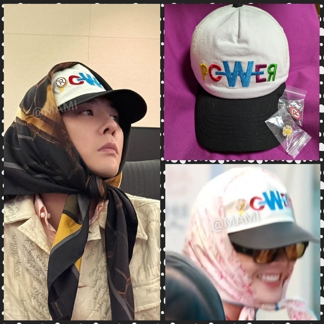 PEACEMINUSONE - 🩷G-DRAGON POWER キャップ /黒🩷ピンバッジ PEACEMINUSONE - 🩷G-DRAGON POWER キャップ /黒🩷ピンバッジ