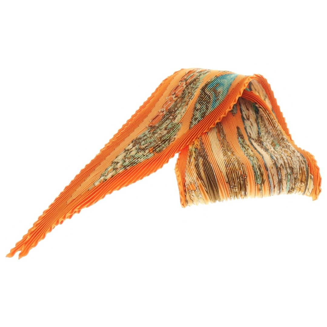 HERMES - HERMES エルメス プリーツカレ Rocaille2 ロカイユ 貝殻 シルク オレンジ カレプリセ
