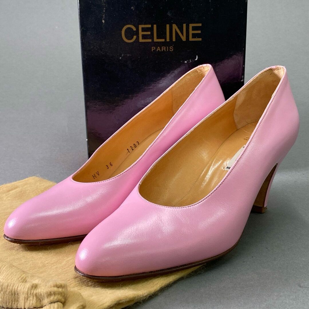 CELINE - 2d16 CELINE セリーヌ レザーパンプス 36 ピンク CELINE - 2d16 CELINE セリーヌ レザーパンプス 36 ピンク