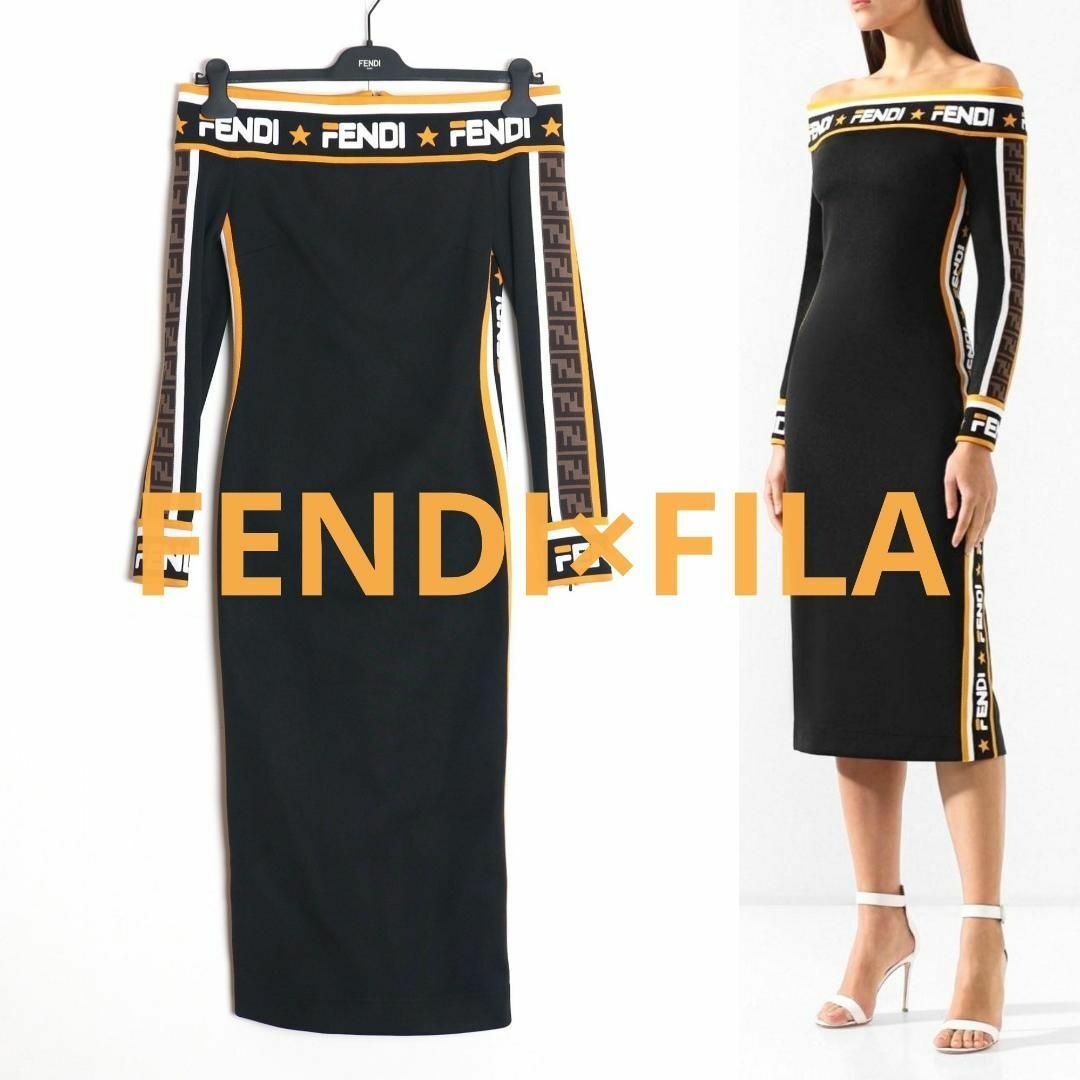 FENDI - フェンディ×フィラ 新品 オフショルダードレス 38 FENDI - フェンディ×フィラ 新品 オフショルダードレス 38