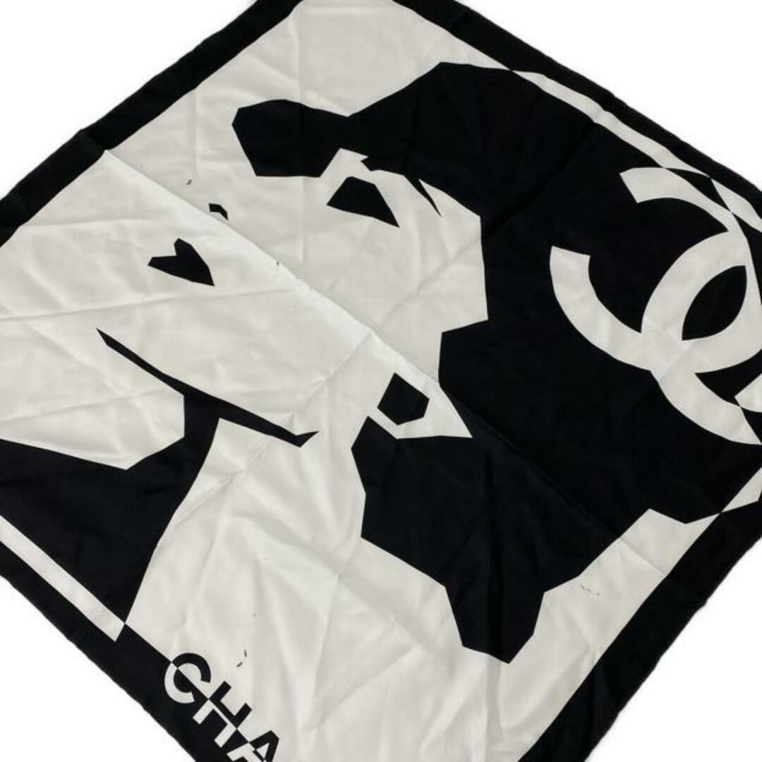 CHANEL - CHANEL(シャネル) スカーフ マドモアゼル 黒×白 ココ CHANEL - CHANEL(シャネル) スカーフ マドモアゼル 黒×白 ココ
