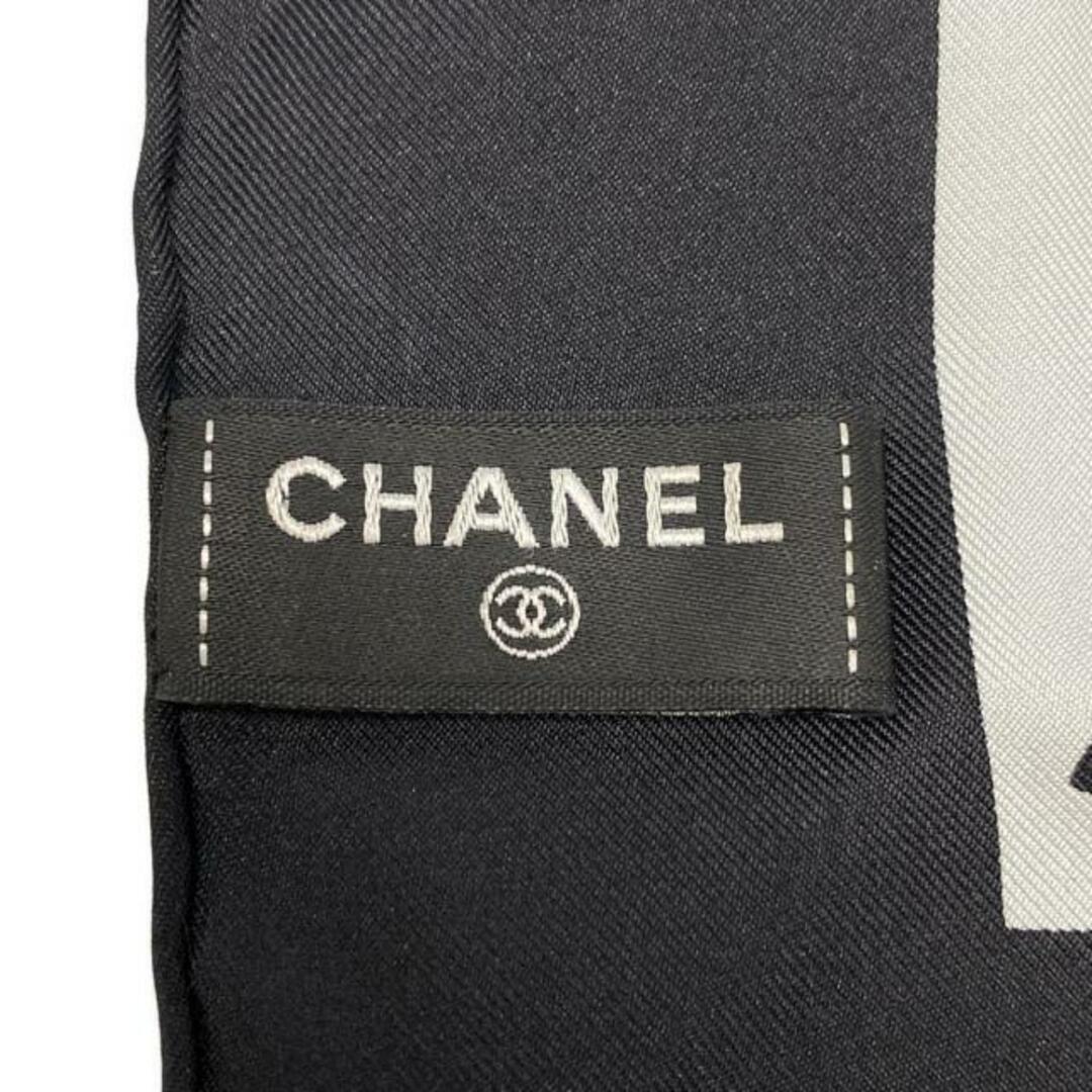 CHANEL - CHANEL(シャネル) スカーフ マドモアゼル 黒×白 ココ CHANEL - CHANEL(シャネル) スカーフ マドモアゼル 黒×白 ココ