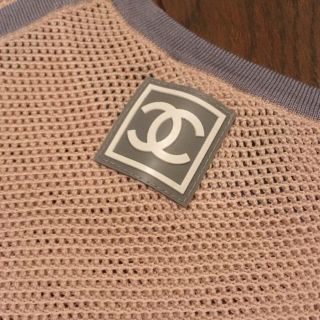 シャネル(CHANEL)の値下げ 美品 シャネル メッシュ ベージュ×グレー♡(Tシャツ(半袖/袖なし))