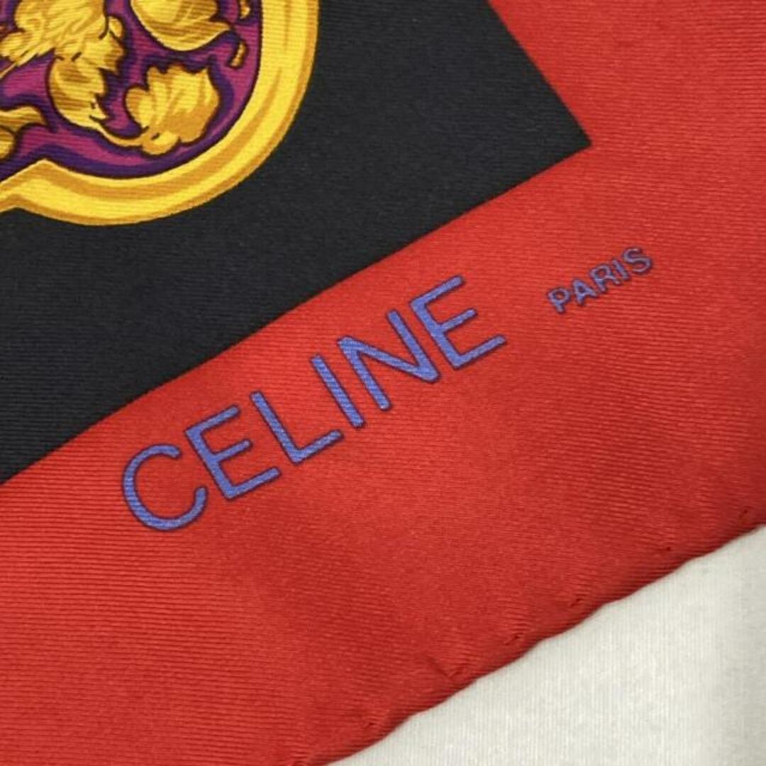 CELINE - CELINE(セリーヌ) スカーフ - 黒×ベージュ×マルチの CELINE - CELINE(セリーヌ) スカーフ - 黒×ベージュ×マルチの