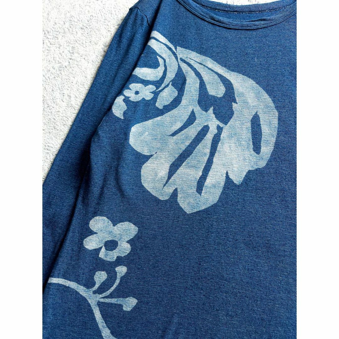 45R - 【45R】45rpm 綿100% 花柄抜き染めカットソー インディゴ 45R - 【45R】45rpm 綿100% 花柄抜き染めカットソー インディゴ