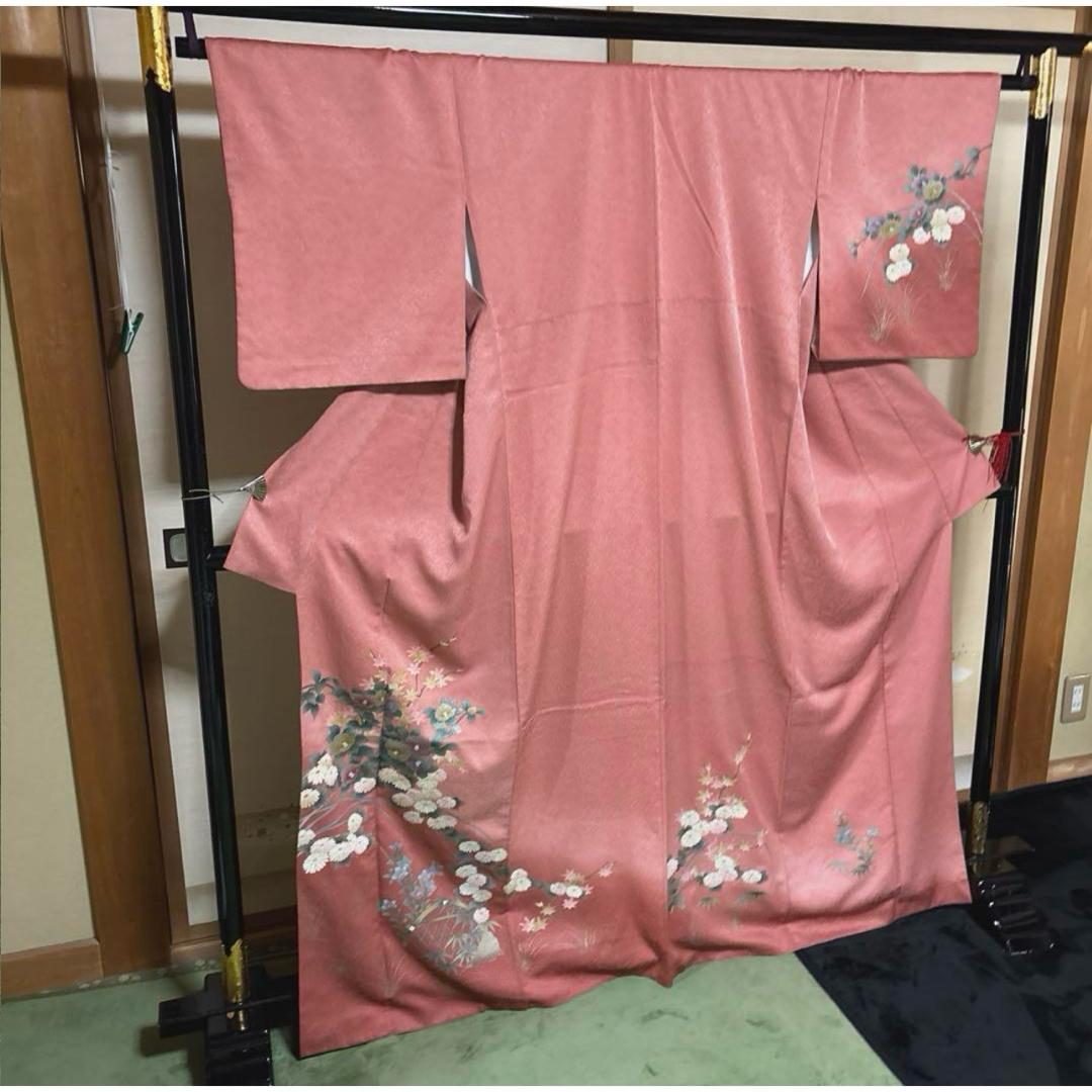 洗えるシルクタッチ訪問着フルセット4点 美品着物+特選帯+帯締め 洗えるシルクタッチ訪問着フルセット4点 美品着物+特選帯+帯締め