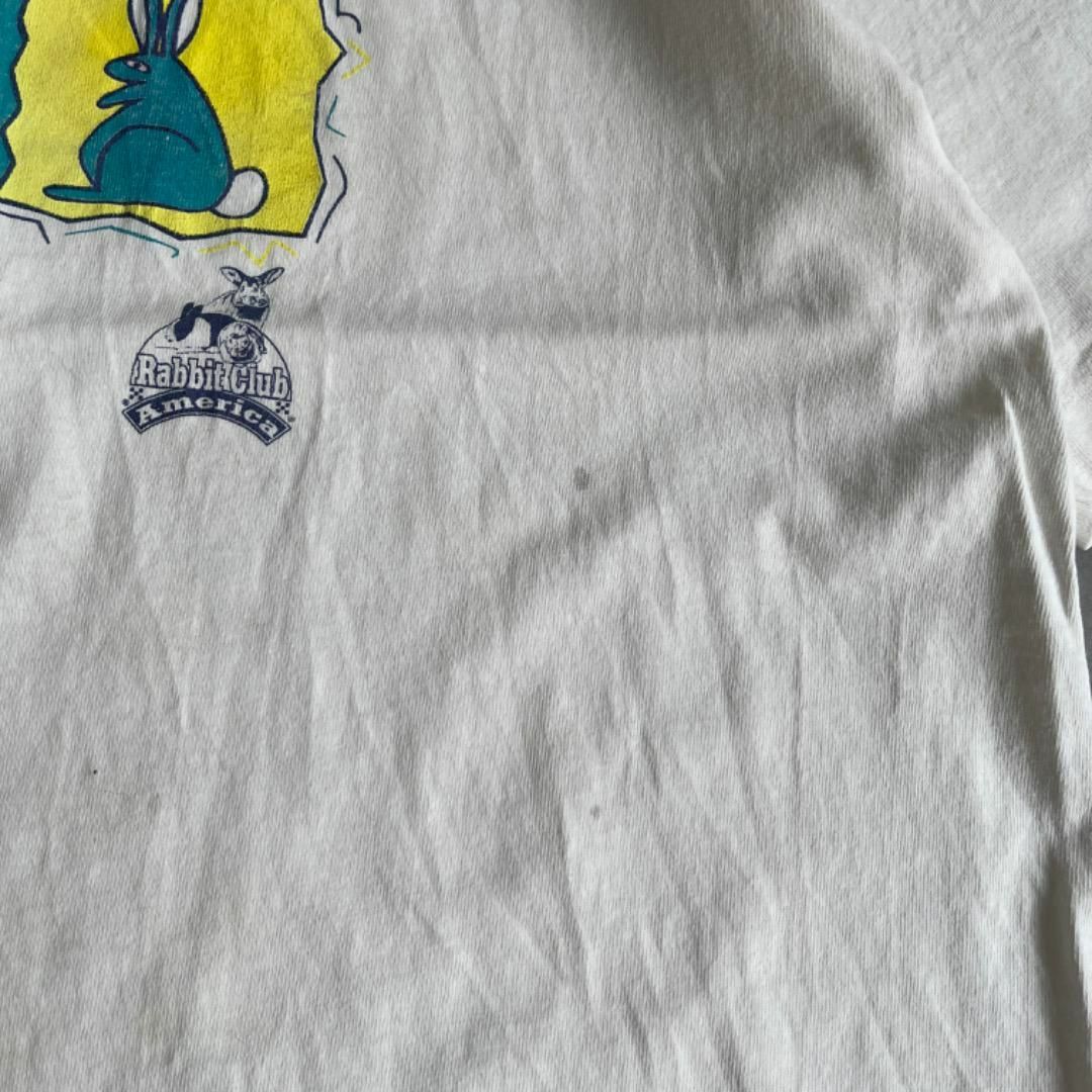 Hanes - ヘインズ アニマル Tシャツ 古着 90s USA製 企業 XL 白 Hanes - ヘインズ アニマル Tシャツ 古着 90s USA製 企業 XL 白