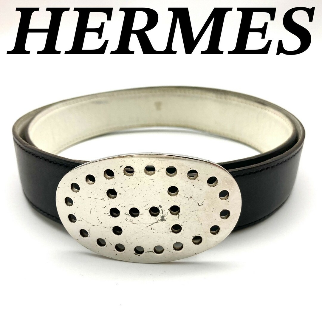 HERMES - エルメス エブリン ベルト ボックスカーフ ブラック HERMES - エルメス エブリン ベルト ボックスカーフ ブラック