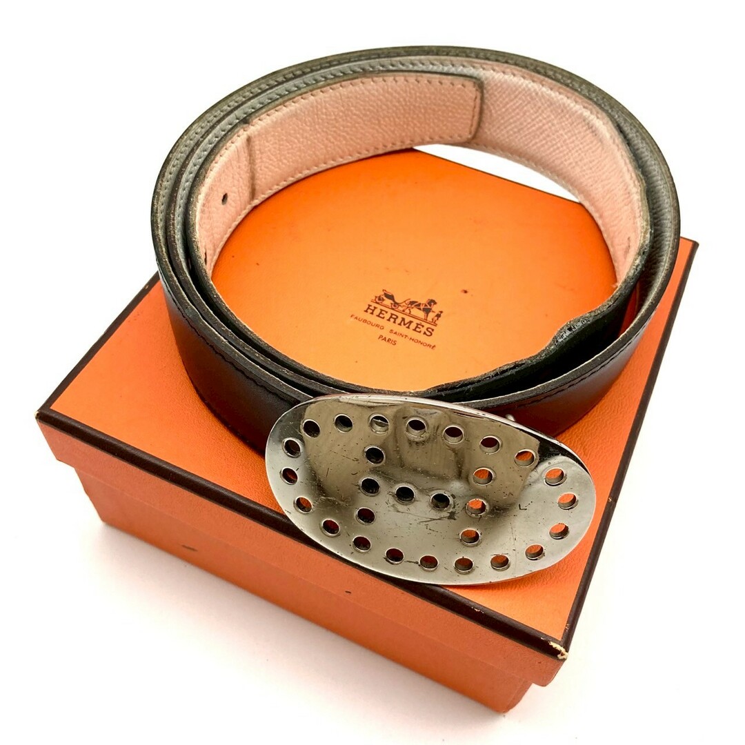 HERMES - エルメス エブリン ベルト ボックスカーフ ブラック HERMES - エルメス エブリン ベルト ボックスカーフ ブラック