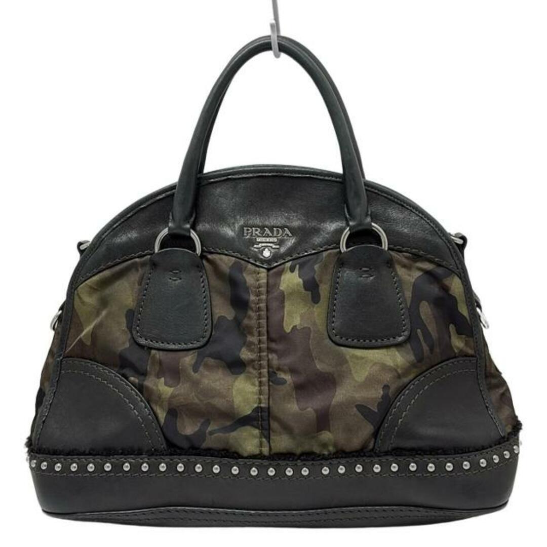 PRADA - PRADA(プラダ) トートバッグ - カーキ×黒×マルチ 革タグ PRADA - PRADA(プラダ) トートバッグ - カーキ×黒×マルチ 革タグ