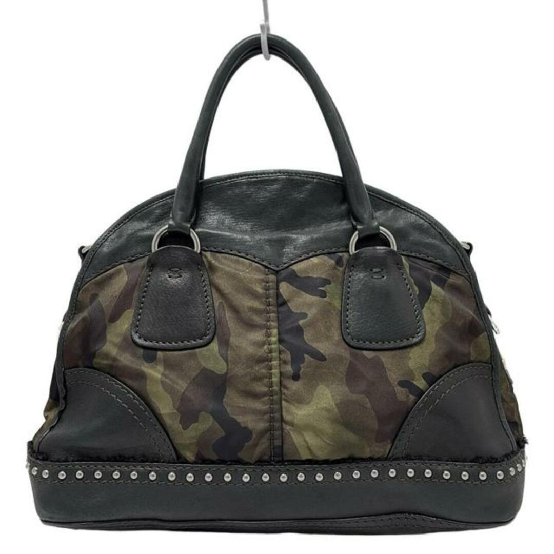 PRADA - PRADA(プラダ) トートバッグ - カーキ×黒×マルチ 革タグ PRADA - PRADA(プラダ) トートバッグ - カーキ×黒×マルチ 革タグ