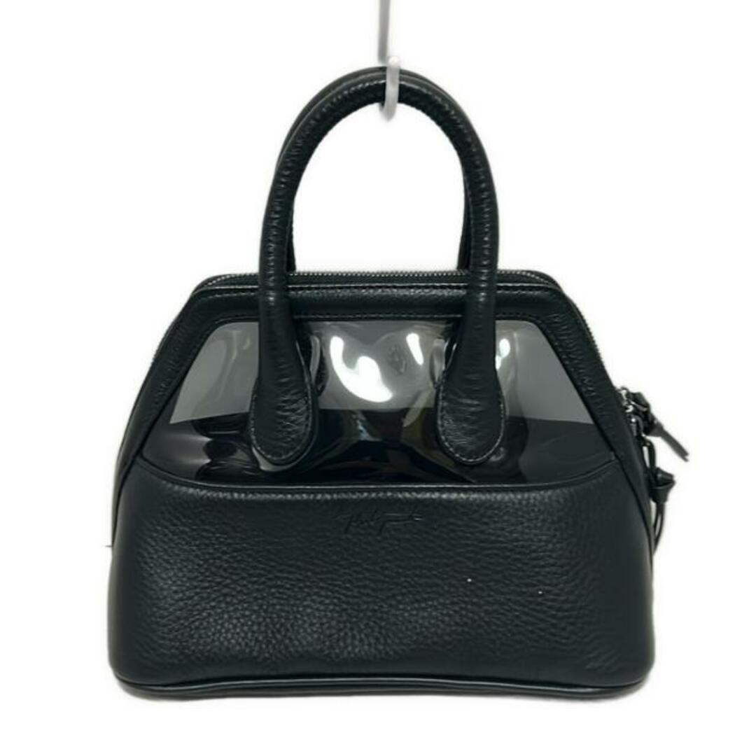 discord yohji yamamoto(ディスコードヨウジヤマモト) ハンドバッグ美品  - 黒 レザー