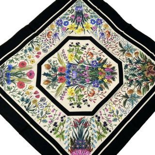 GUCCI - GUCCI(グッチ) スカーフ - 白×黒×マルチ 花柄の通販 by GUCCI - GUCCI(グッチ) スカーフ - 白×黒×マルチ 花柄の通販 by