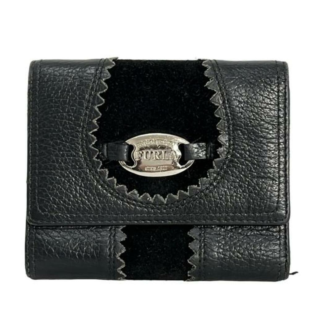 FURLA - FURLA(フルラ) 3つ折り財布 - 黒 L字ファスナー レザー FURLA - FURLA(フルラ) 3つ折り財布 - 黒 L字ファスナー レザー