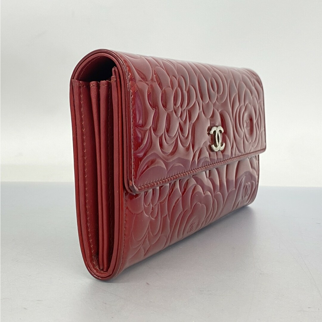 CHANEL - 【5db2212】シャネル 長財布 カメリア パテントレザー CHANEL - 【5db2212】シャネル 長財布 カメリア パテントレザー