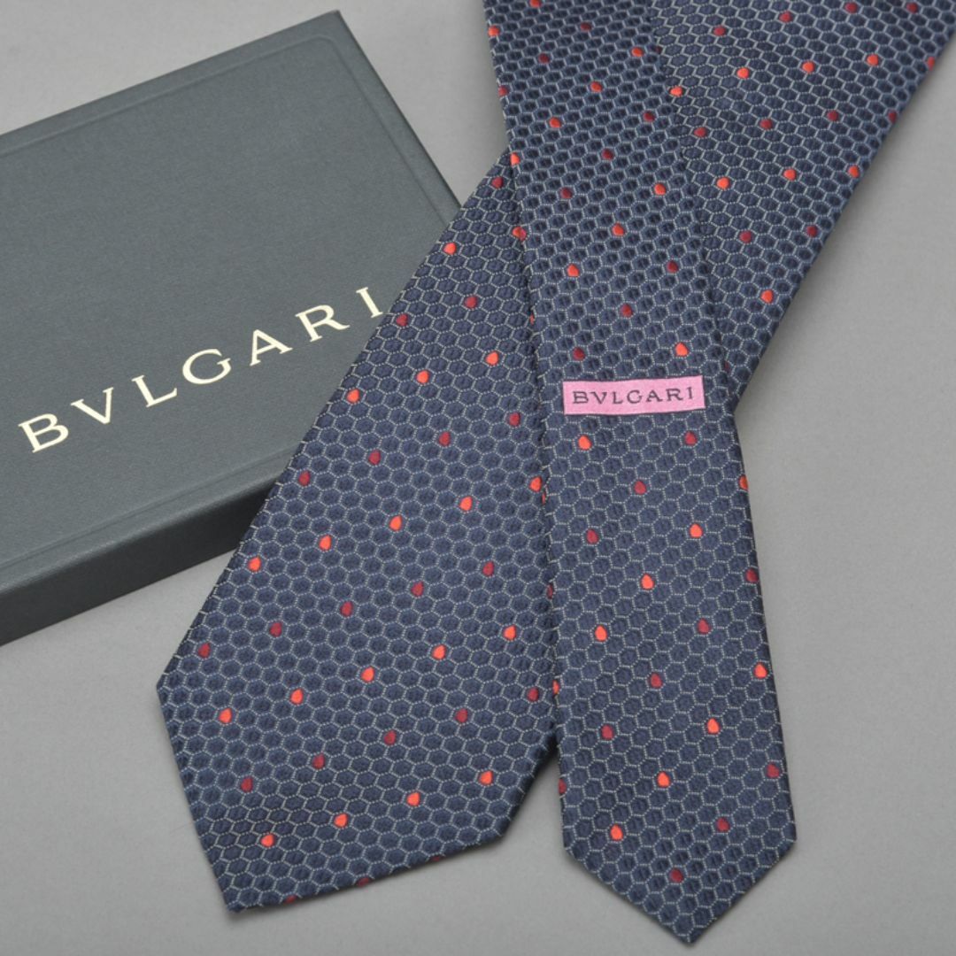 BVLGARI - 未使用◇BVLGARI ブルガリ ハニカム柄 ネクタイ BVLGARI - 未使用◇BVLGARI ブルガリ ハニカム柄 ネクタイ