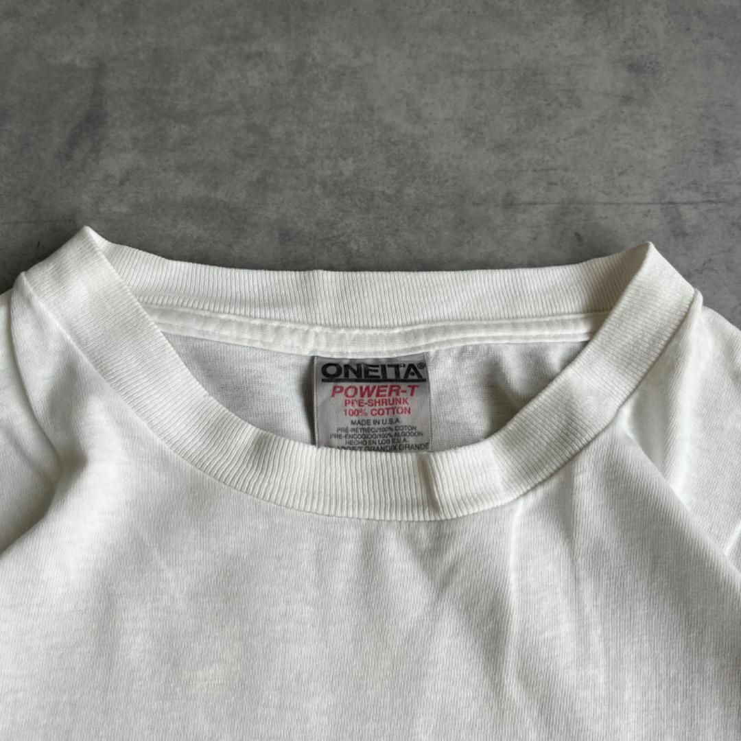 ONEITA - オニータ プリント Tシャツ 古着 90s USA製 企業 XL 白 ONEITA - オニータ プリント Tシャツ 古着 90s USA製 企業 XL 白