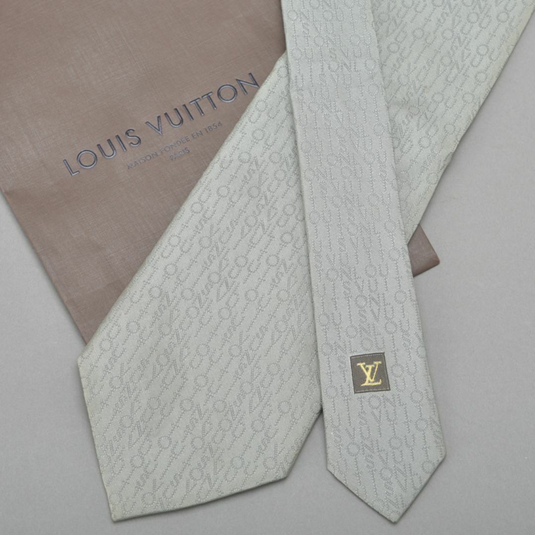 LOUIS VUITTON - 美品◇ルイヴィトン ロゴ柄 ネクタイ シルク LOUIS VUITTON - 美品◇ルイヴィトン ロゴ柄 ネクタイ シルク