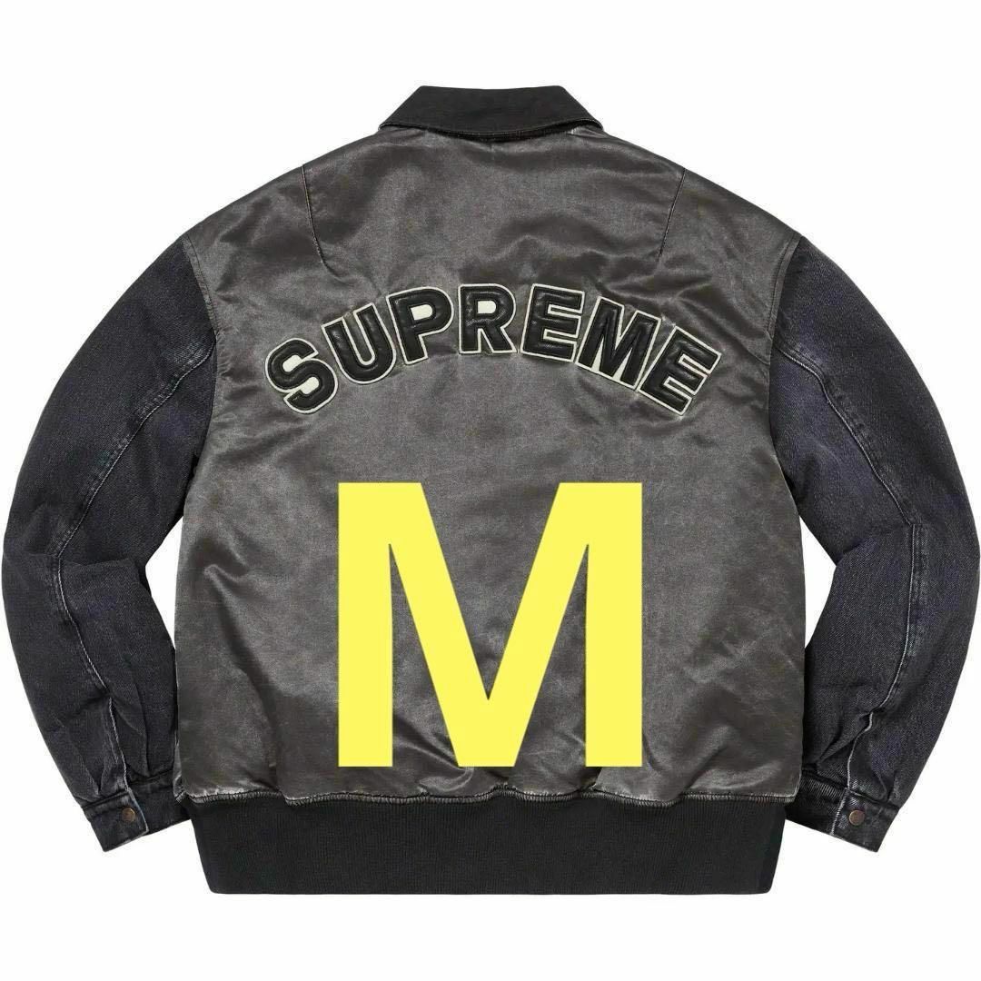 Supreme - Mサイズ Supreme Denim Sleeve MA-1 ブラック 黒の Supreme - Mサイズ Supreme Denim Sleeve MA-1 ブラック 黒の