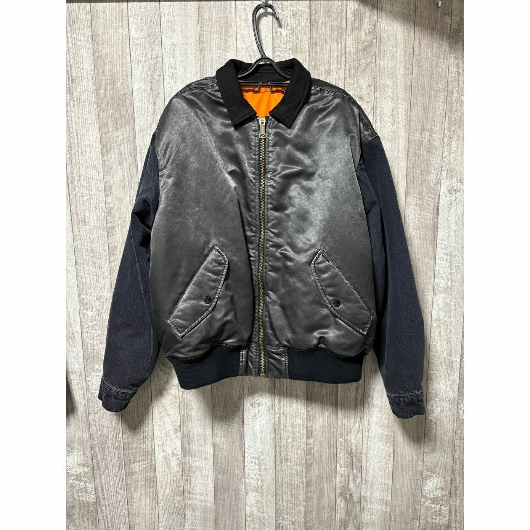 Supreme - Mサイズ Supreme Denim Sleeve MA-1 ブラック 黒の Supreme - Mサイズ Supreme Denim Sleeve MA-1 ブラック 黒の