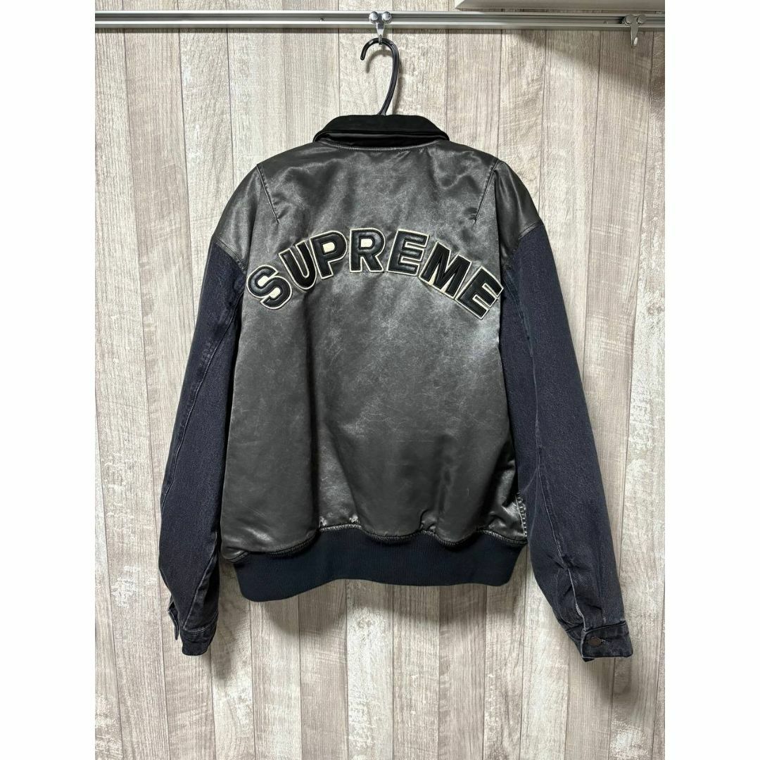 Supreme - Mサイズ Supreme Denim Sleeve MA-1 ブラック 黒の Supreme - Mサイズ Supreme Denim Sleeve MA-1 ブラック 黒の