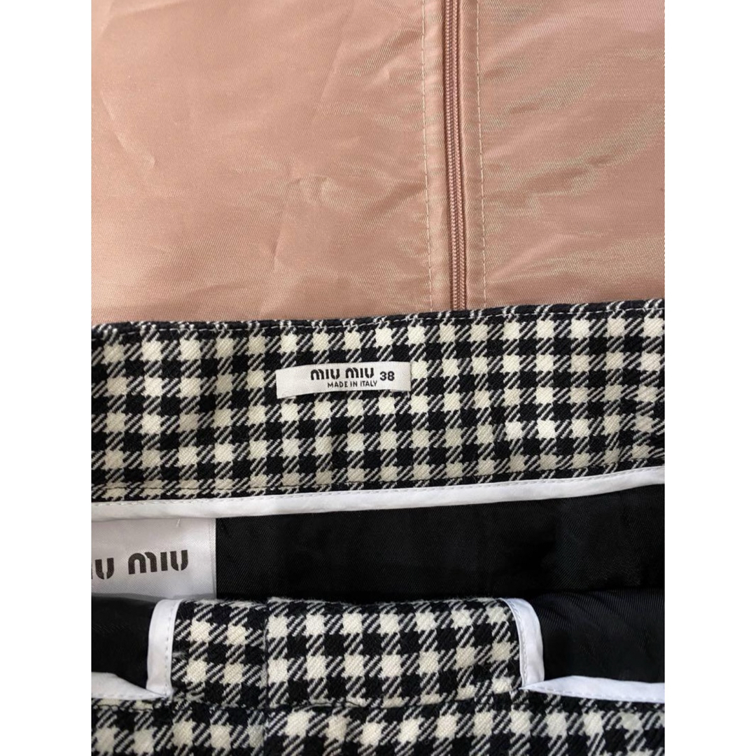 MIU MIU - ミュウミュウのギンガムチェックスカートの通販 by MIU MIU - ミュウミュウのギンガムチェックスカートの通販 by