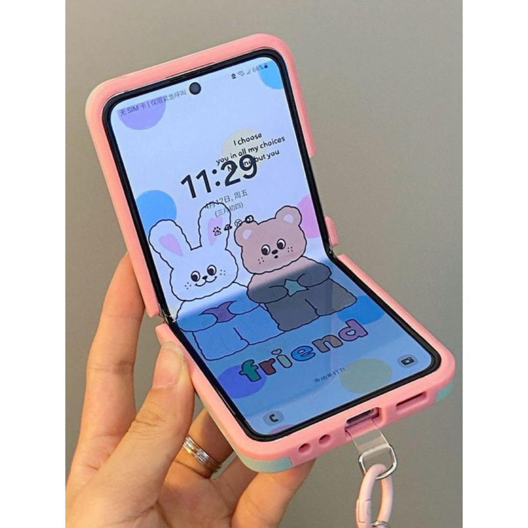 可愛い 韓国 Galaxy Z Flip6ケース ストラップ付き おしゃれの 可愛い 韓国 Galaxy Z Flip6ケース ストラップ付き おしゃれの
