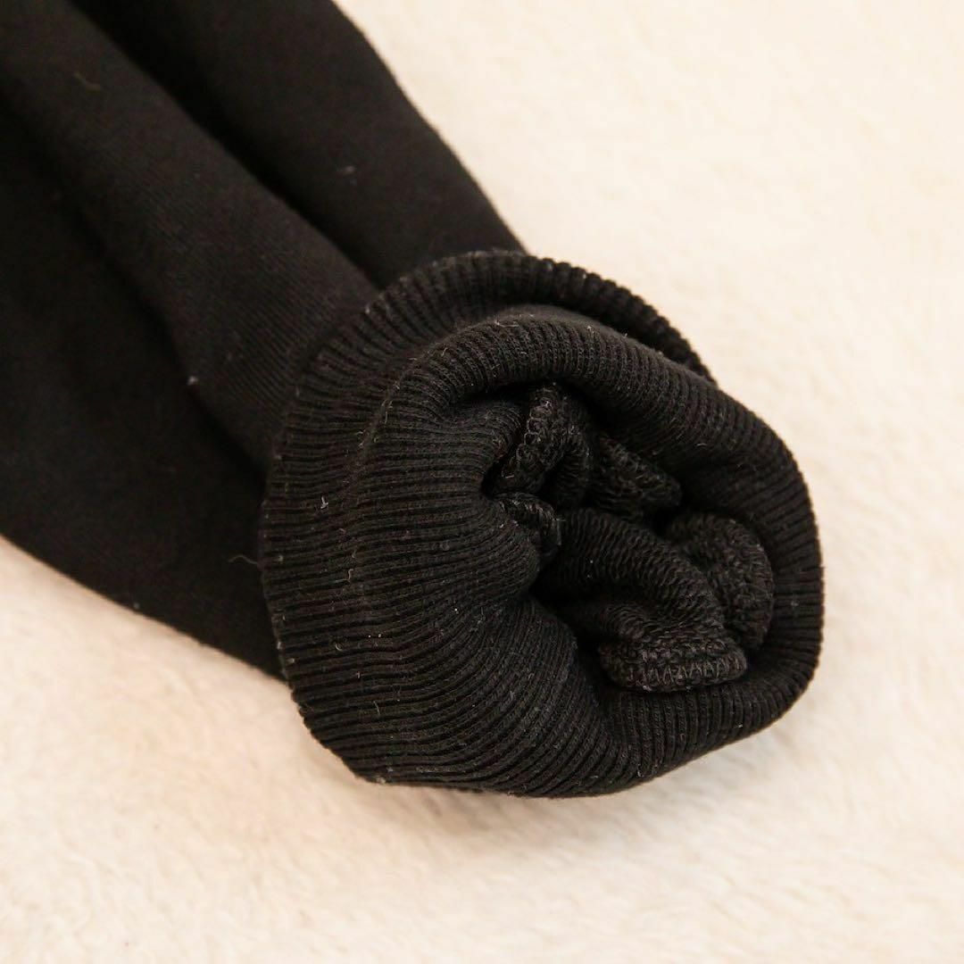 rienda(リエンダ)の【リエンダ】スウェットワンピース パーカー ロゴ刺繍 ぽわん袖 チュニック 黒 レディースのトップス(パーカー)の商品写真