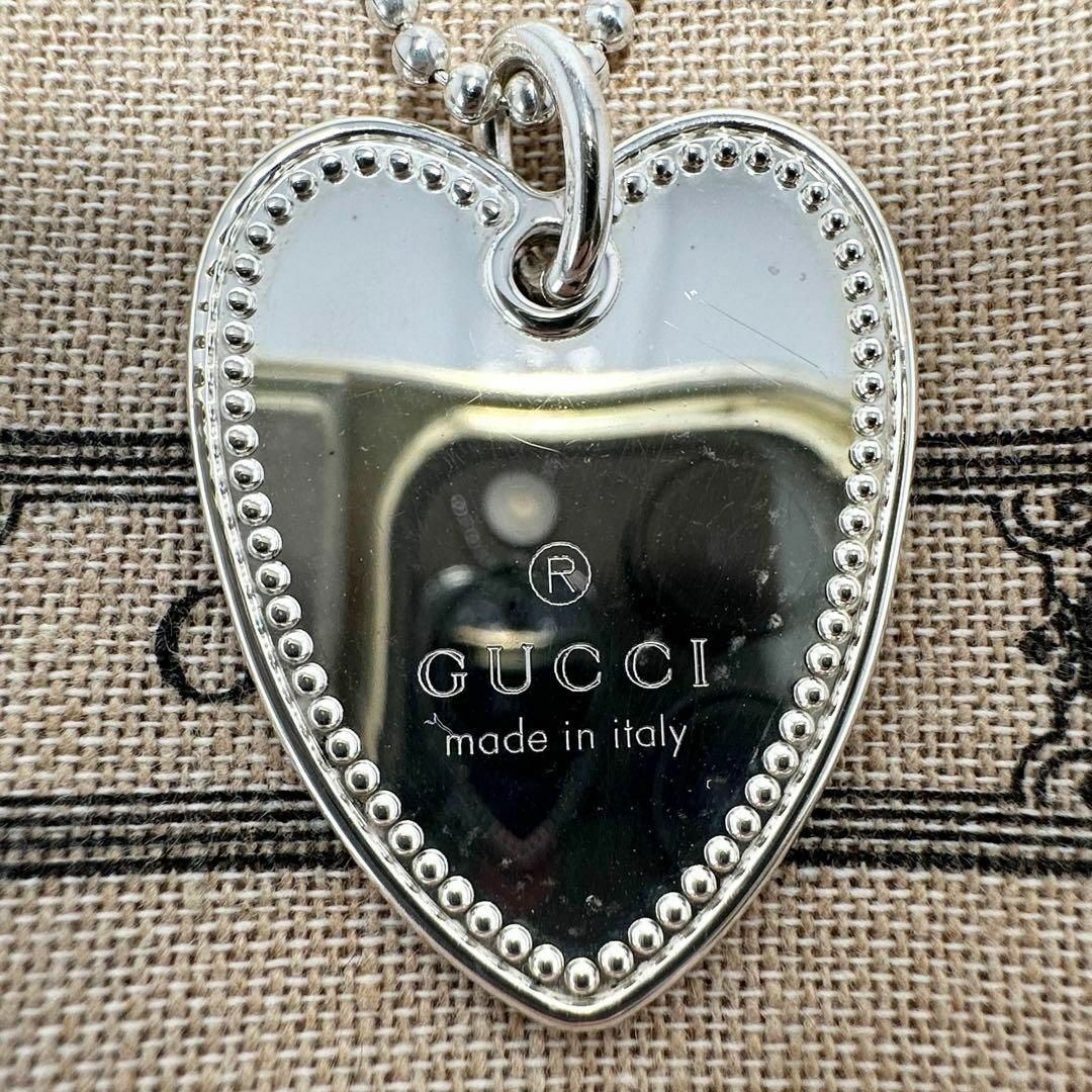 GUCCI - GUCCI ネックレス ハート ロゴ プレート ボールチェーン GUCCI - GUCCI ネックレス ハート ロゴ プレート ボールチェーン