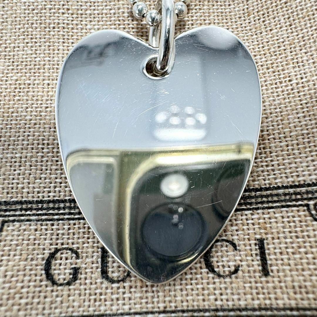 GUCCI - GUCCI ネックレス ハート ロゴ プレート ボールチェーン GUCCI - GUCCI ネックレス ハート ロゴ プレート ボールチェーン