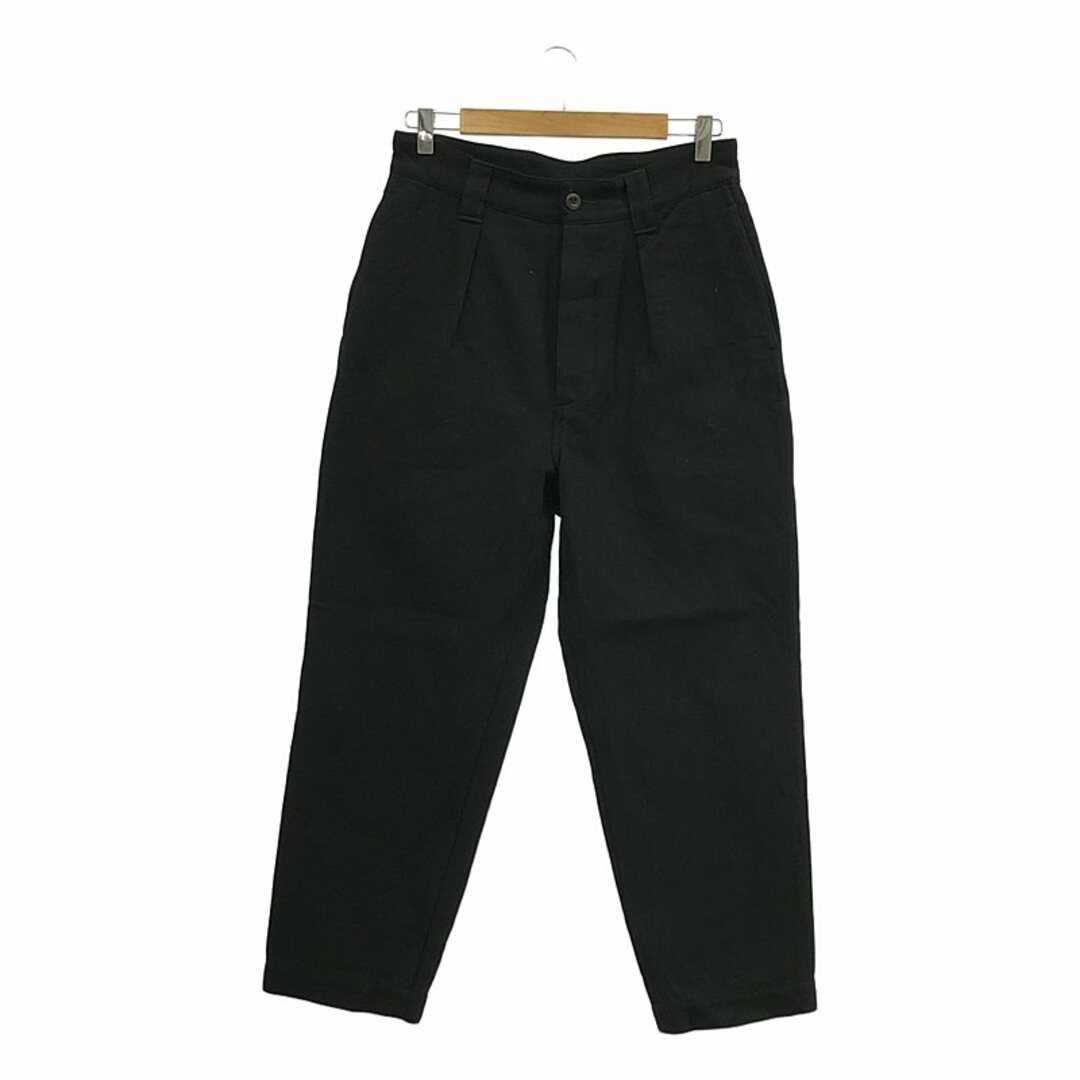 MHL. / エムエイチエルマーガレットハウエル | 2024AW | LIGHT COTTON WOOL DRILL PANTS / タック ワイドパンツ | 3 | ブラック | レディース