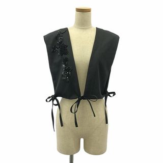 【美品】  MARGE / マージ | CITYSHOP 別注 Beading short ジレ | F | ブラック | レディース(ベスト/ジレ)