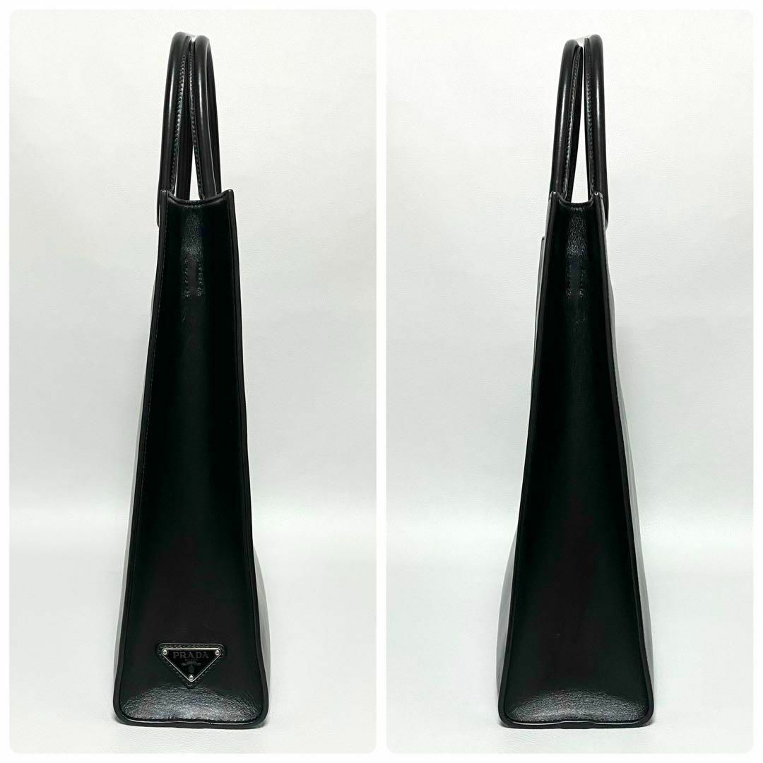 PRADA - PRADA / レザートートバッグ ブラック トライアングル PRADA - PRADA / レザートートバッグ ブラック トライアングル