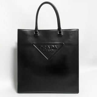 PRADA - PRADA / レザートートバッグ ブラック トライアングル PRADA - PRADA / レザートートバッグ ブラック トライアングル