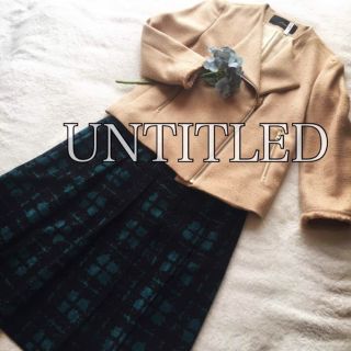 アンタイトル(UNTITLED)の【UNTITLED】ひざ丈プリーツスカート(ひざ丈スカート)