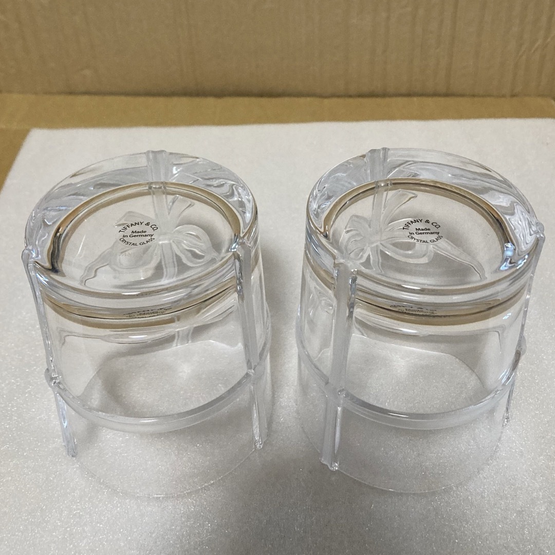 Tiffany & Co. - ティファニー ボウグラス 2個 新品 ブルー Tiffany & Co. - ティファニー ボウグラス 2個 新品 ブルー