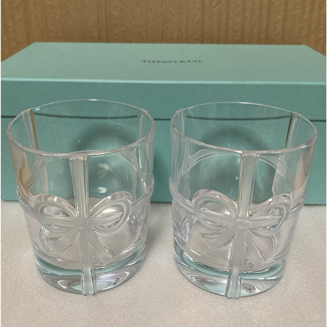 Tiffany & Co. - ティファニー ボウグラス 2個 新品 ブルー Tiffany & Co. - ティファニー ボウグラス 2個 新品 ブルー