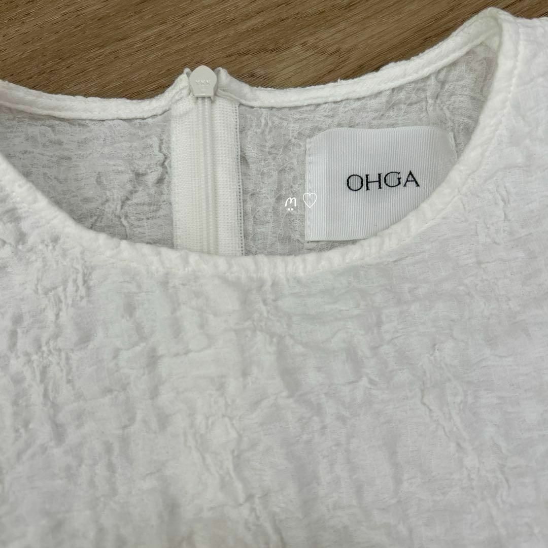 OHGA オオガ POWANブラウス Fフリー ホワイト 半袖トップス OHGA オオガ POWANブラウス Fフリー ホワイト 半袖トップス