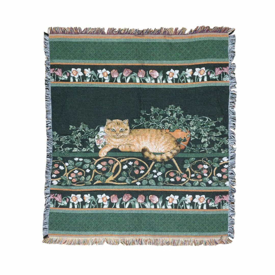 VINTAGE - vintageラグ カーペット キジトラ キャット フラワー VINTAGE - vintageラグ カーペット キジトラ キャット フラワー