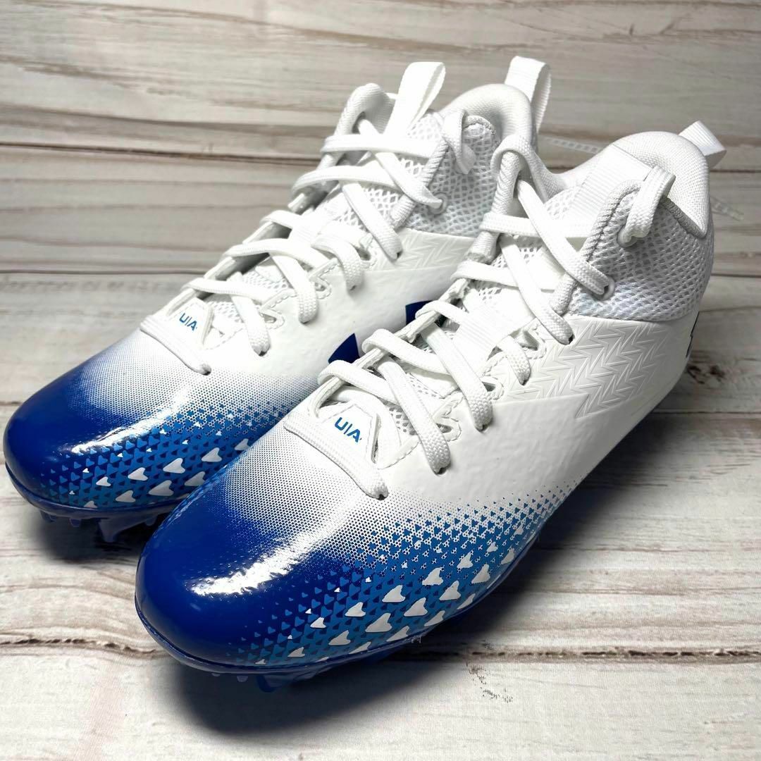 UNDER ARMOUR - Under Armour サッカー スパイク 青×白 シューズ UNDER ARMOUR - Under Armour サッカー スパイク 青×白 シューズ