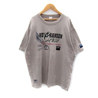 ヘリーハンセン(HELLY HANSEN)のヘリーハンセン Tシャツ カットソー 半袖 プリント L グレージュ(Tシャツ/カットソー(半袖/袖なし))