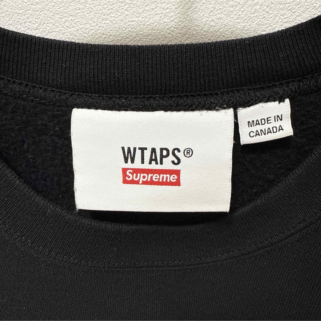 Supreme - Supreme WTAPS crewneck 黒 スウェット トレーナーの Supreme - Supreme WTAPS crewneck 黒 スウェット トレーナーの