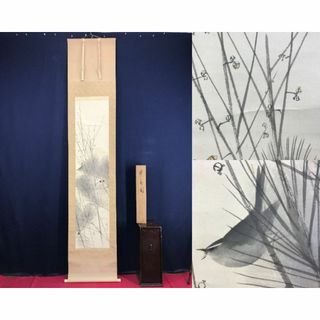 真作/春峰/早春図/松に蝋梅鴬図/花鳥図/鶯/小禽/掛軸☆宝船☆AF 真作/春峰/早春図/松に蝋梅鴬図/花鳥図/鶯/小禽/掛軸☆宝船☆AF