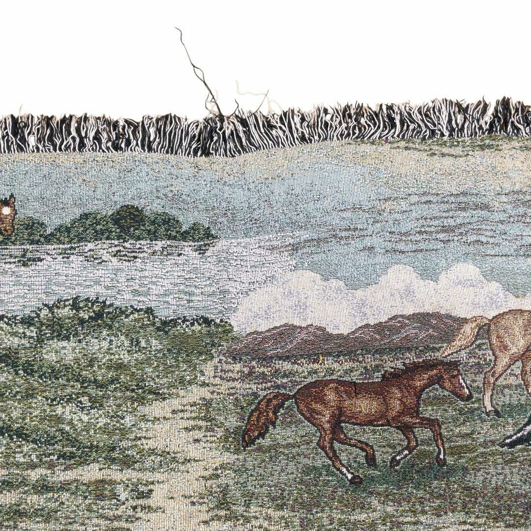 VINTAGE - vintageラグ カーペット 馬 ホース 風景 アート1262の VINTAGE - vintageラグ カーペット 馬 ホース 風景 アート1262の