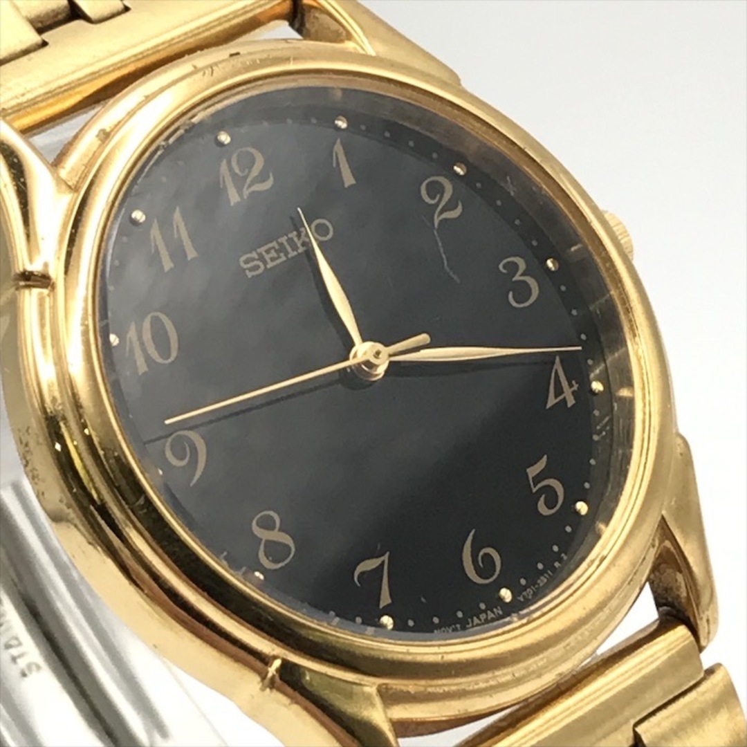 SEIKO - 良品 SEIKO セイコー アラビア ブラック文字盤 V701 SEIKO - 良品 SEIKO セイコー アラビア ブラック文字盤 V701